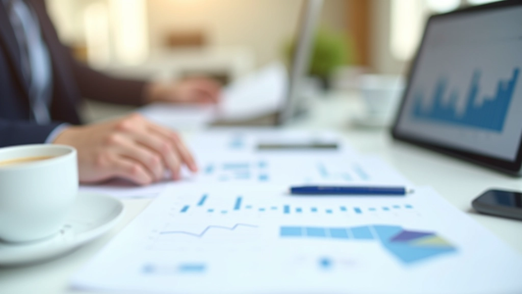 Biznesa dokumenti, analīzes diagrammas un finansiālas pārskats uz balta galda ar planšetdatoru