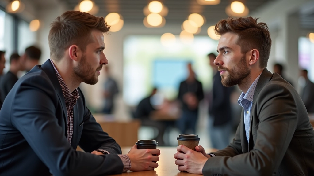 Startup konferences dalībnieki tīklošanās sesijas laikā, diskusijas un kontaktu apmaiņa